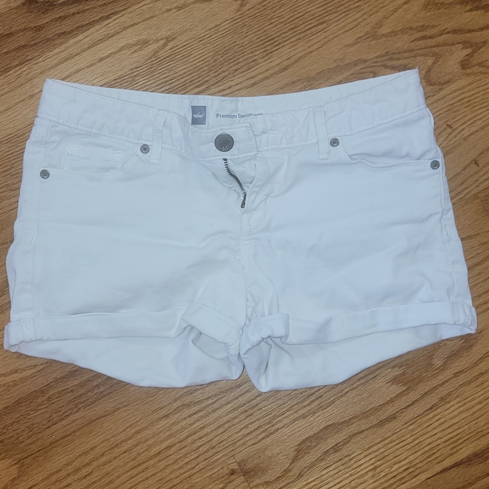 White Cuffed Shorts